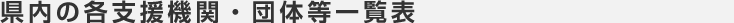 県内の各支援機関・団体等一覧表